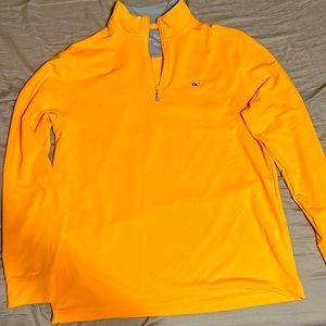 Orange Athletic Pullover. Mens medium. Neon Orange